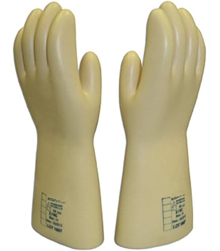 Secura RELSEC-5 Y 9 - Guanti isolanti, ELSEC 5 kV, classe 0, giallo 9, confezione da 10