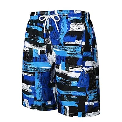 OVERDOSE Short Slim D'ensemble à Imprimé fleurs,OverDose Été Homme Hawaïen Style Bermudas Cordon de Serrage Trousers de Plage Casual Pantalons (M, Style-A)
