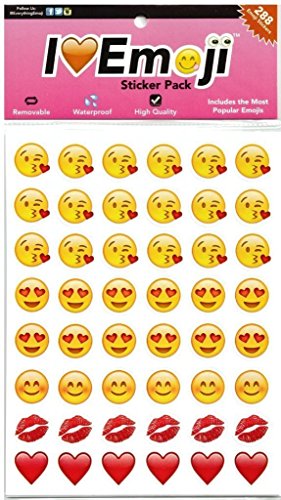 6 Bögen 48st Emoji &Herz Liebe Kuss Aufkleber Kuessen fiuer Brief Tagesbuch Karten - 2