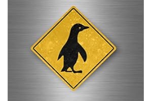 AKACHAFACTORY Akacha Autocollant Sticker Laptop Panneau Route Attention Pingouin Manchot