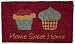 Produktbild Novelty Fußmatte Home Sweet Home, Cupcake-Design, PVC-Unterseite, 40 x 70 cm