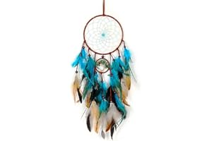 BETTERJONNY Dream Catcher, 60cm Dreamcatcher Blue Vintage Feather Dreamcatcher Handmade Dream Catchers in Bohemian Style for Wall Hanging Home Decor Ornaments Handicraft Room Decoration Blue