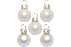 INGE-GLAS Inge Glas Magic Mini-Weihnachtskugeln 2cm 25 Stück | kleine Christbaumkugeln in Karton-Box (Champagne | beige Glanz matt)