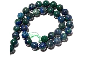 XAMIC Jaipur Gems Mart AAA Naturel 1 Strand Azurite Perles de Pierres précieuses pour la Prise de Bijoux | 6 mm Azurite Perles Rondes | Azurite Rondes ordinaires de Perles | 15"