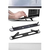 SAFESTORE 2 Kademeli Katlanabilir Laptop Standı, Yapışkanlı, Siyah, 22cm Uzunluk, Ayarlanabilir Y&uuml;kseklik