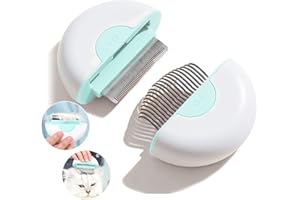 Marchul Brosse Chats, 2 en 1 Brosse Chat poil Long, Peigne Chat and Brosses Massage Chaton pour Chiot Chat Poils Courts et Longs Élimine Efficacement les Poils Morts et les Poils Tomenteux