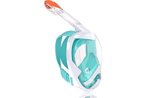 Flyboo Snorkel Mask, Full Face Snorkel Set, 180°view Snorkeling Gear with Panoramic Design-Compatible Sports Camera, Diving Mask with Anti-fog and Anti-leak Technology for Adults and Kids