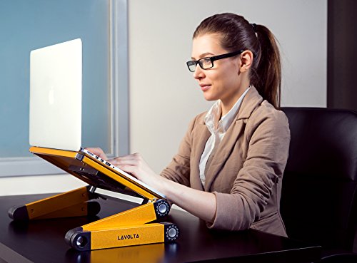 Lavolta Verstellbarer Laptoptisch fürs Bett (zusammenklappbar, mit 2 Kühlern) – yellow - 3