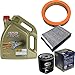 Produktbild Filter Set Inspektionspaket 5 Liter Motoröl Castrol EDGE Titanium FST 5W-30 LL SCT Germany Innenraumfilter Luftfilter Ölfilter