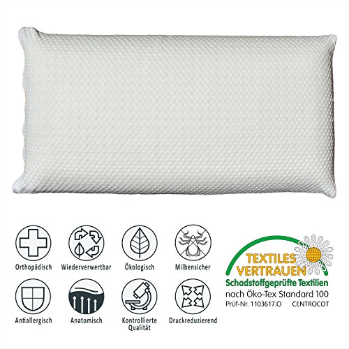 sabeatex Aktion schlaf dich fit Nackenstützkissen inkl. Bezug, weiß, 68 x 35 x 13 cm - 4