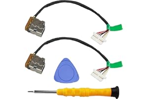 ZHUROUPU 2 Piezas DC Cable de alimentación Puerto de Carga de Repuesto para HP Pavilion 799749-S17 799749-Y17 799749-F17 799749-T17, Cable Recambio con alabardas y Destornilladores