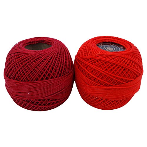 Red 10 Stück mercerisierte Baumwolle Häkelgarn Thema Skeins Stickerei Stricken - 4