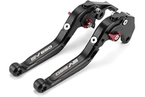 N/A GENERIC Folding Brake Clutch Levers For SUZUKI SV650 SV650S 2011-2022, SV650X 2018-2022 Motorcycle Left Right Leaver Adjustable Foldable Extendable (Black)