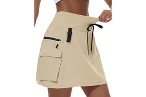 YOUCAI Jupe-Short Taille Haute pour Femme, Jupe Cargo Décontractée avec Poches pour Cyclisme Course à Pied Gentraînement