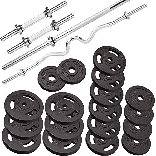Hop-Sport zusammenklappbare Hantelbank HS-1055 mit Butterfly und Beincurler Inkl. Guss Gewichte 61 kg – 129 kg zur Wahl Lang- , Curl- & Kurzhantelstange - 2