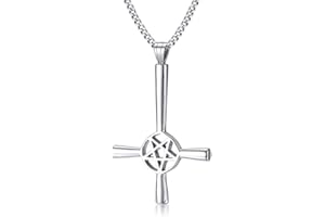 VNOX Lucifer - Ciondolo a forma di pentagramma in acciaio inox con simbolo satanico