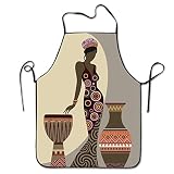 Material:100% Polyester daawqee Afro American Women Apron For Kitchen BBQ Barbecue Cooking Chef Waitress Great Gift For Kitchen Cooking Chef BBQ Adjustable Personalized Women Men Chef