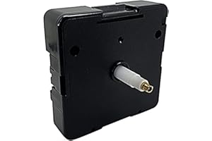 DANS CLOCK SHOP Standard UTS German Euroshaft Clock Movement IEC R6+ Black Setting Wheel Replacement Suitable Junghans Replacement (20mm Shaft - Clock Faces Up to 8-12mm Thick)