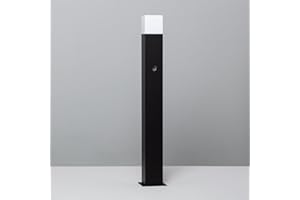 LEDKIA LIGHTING Lampioncino Esterno Augusta Nero con Sensore di Movimento PIR 74cm Nero