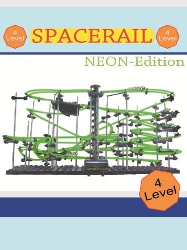 MarbleRunWorld MB449G Level 4 Neon Spacerail Marble Run for Teenagers and Adults *Glows in the Dark*