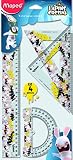 Tracking adornado Kit de compuesto de D 1 regla de 30 cm, D 1 triángulo 60 ° de ángulo de 21 cm, D 1 bisagra 45 ° de 21 cm y D 1 ponente 180 ° de 12 cm.