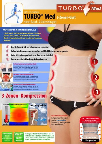 TURBO Med 3-Zonen-Stützgurt nach Bauch-OP Geburt Kaiserschnitt Liposuktion Gr. 2 TM370-2 - 6