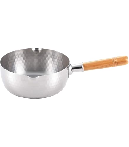 Kleiner Edelstahl Öltopf Mit Holzgriff 250 Ml - Hitzebeständiger Mini Kochtopf Zum Erhitzen Von Öl, Milch & Käse