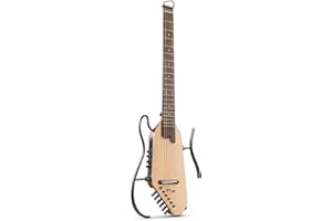 Donner HUSH I PRO - Chitarra acustica elettrica da viaggio, con diverse modalità di effetto, kit di auricolari, custodia, tracolla, cavo di ricarica