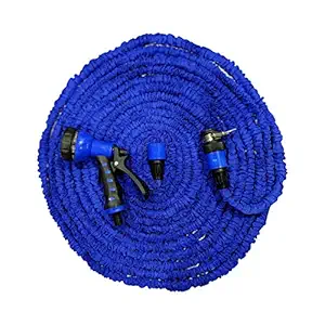 Technocrafts Car & Bike Cleaning Expandable Water Hose Reel 5mtr Hose Expandable Upto 15mtr (50) at Pressure with Soft Grip 7 Function Spray Gun Set with Tap Adapter (Pack of 2)