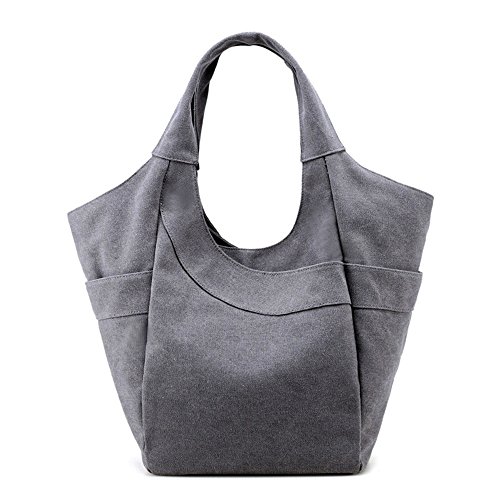 Preisvergleich Produktbild FLYMD Reisetasche Umhängetasche Leisure Retro Große Kapazität Einfarbig Commuter Bag Canvas Handtasche Damen Vintage Handtasche