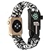 Produktbild Hunpta NEUE Nylon-Seil-Survival-Armband-Uhr Band mit Kompass für iWatch Apple Watch Serie 1/2 38MM /42MM (F, 38MM)