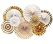 Price comparison product image Fecedy Gold Paper Fan Flower Hanging Banner for Party Decorations 8pcs/Pack