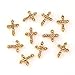 3D Nail Art Tip Decoration Rhinestone Cross Glitters 10pcs Gold