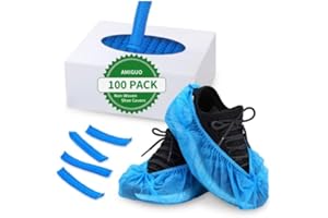 AMIGUO 50/100/200 Pack Non-Woven Shoe Covers Disposable for Indoors, Breathable | Durable | Boot Covers Non Slip, Fits Up to Size 12 UK Men