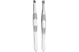 Kafeiya Pinza de Acero Inoxidable,Pinza de Cejas Profesional Antideslizante Punta,Pinzas Depilar de Precisión,Punta Antideslizante,para Depilacion de Precision Muyer y Hombre(2 Unidades Plateadas)