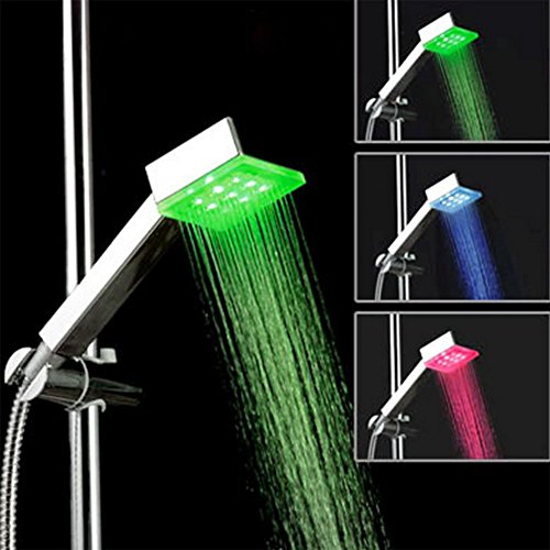 Preisvergleich Produktbild Led Duschkopf, 3 Farbtemperatur Quadratische Dusche Duschkopf