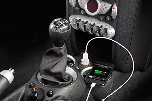 Cabstone USB-Autoladegerät (2.100 mA KFZ-Ladegerät mit Apple Lightning-Kabel, 8-polig), weiß - 3