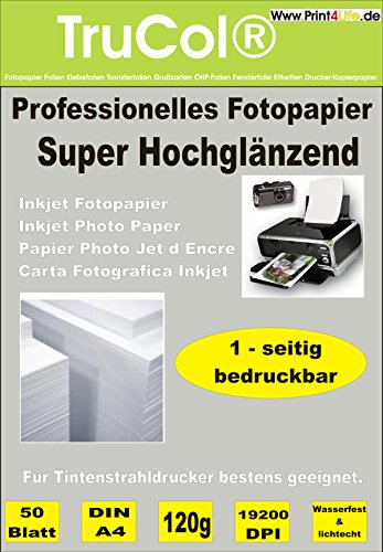 Preisvergleich Produktbild PREMIUM 150 Blatt SUPER Hochglänzendes Fotopapier DIN A4 120g / m² ; Professionelle Ausdrucke mit brillianter Farbwiedergabe Inkjet Tinte