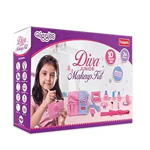Giggles -Diva Jr. Makeup Kit, Safe and nontoxic Wooden Makeup kit, Roleplay kit for Girls, 3 Years and Above