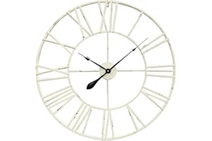 ANTIC BY CASA CHIC Casa Chic Reloj Pared Grande para Salon, Cocina y Oficina, Relojes Grandes Cocina y Comedor, Reloj Diseño Vintage de Metal, Reloj Cocina Cuarzo, Marco Robusto Interior/Exterior, Silencioso, 76cm