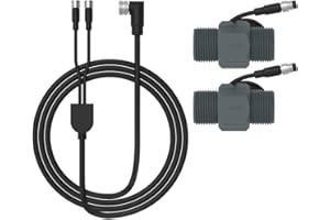 LinkTap 2X Débitmètre BSPT 1 Câble de Connexion 2-en-1 1.5m, Utilisé avec Le Contrôleur Intelligent d’Irrigation ValveLinker 2 Zones, Compatible avec des câbles d’Extension de 2/5/10m