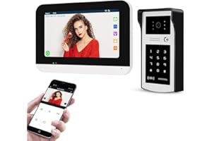 OBO HANDS 7 Inch 1080P WiFi Tuya Smart Video Door Phone Intercom System for 1-Family House,Touch Screen,Outdoor Waterproof Night Vision HD Camera,Password RFID Key Unlocking