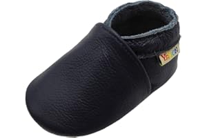 YALION Chaussons Bébé Fille Garçon Enfant Chaussures Cuir Souple Premiers Pas Antidérapantes Semelles en Daim