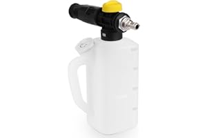 DERASL 1L Snow Foam Lance with Adjustable Sprayer Jet - Bottle Nozzle for 1/4" Quick Connect, Includes Shampoo Measuring Cup, Compatible with Pressure Washer Car Wash Systems