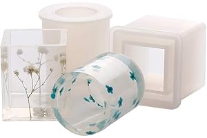 HILEYU 2 Pièces Moule en Silicone pour Résine, Moule de Bricolage pour Porte-stylo, Pot de Fleurs, Bougeoir, Porte-savon, Bac à plantes Succulent Créatif, Moules à Couler avec Résine, Béton, Ciment