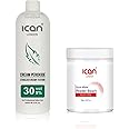 ICAN LONDON PROFESSIONAL CREAM PEROXIDE 30 VOL 9% 250 ML + WHITE POWDER BLEACH (JAR)80 G SET