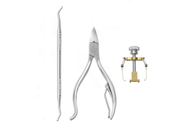 HASTHIP 3Pcs Ingrown Toenail Corrector Kit, Toe Nail Correction Tool, Professional Toenail Clippers with Ingrown Toenail File And Lifter Clamp for Women Men Nail Treatment Pedicure Tool