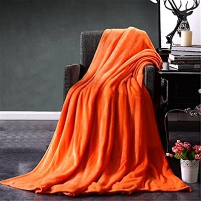 SOMESUN Super Doux Confortable Couvertures Couverture de Ensemble de canapé en tissu de flanelle Couverture de bureau Chambre Literie (70x100cm, Orange)
