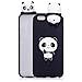 Produktbild iPhone 6s Plus Hülle Silikon, LuckyW 3D Carton Handyhülle für Apple iPhone 6 Plus/6S Plus(5.5 zoll) Soft Silikon Tasche Transparent Clear Klar Durchsichtig Ultra Slim Thin Dünne Schutzhülle - Schwarzer Panda