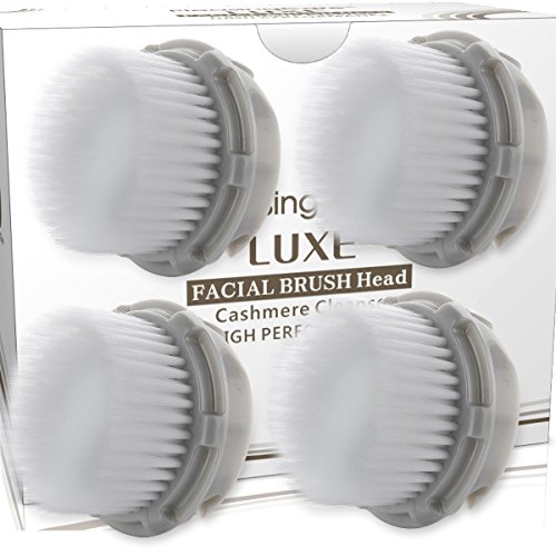 PleasingCare LUXE Compatible Cashmere Cleanse Replacement Facial Brush Heads, Facial Cleansing Replacement Brush Heads for All Skin Types (4 Pack)